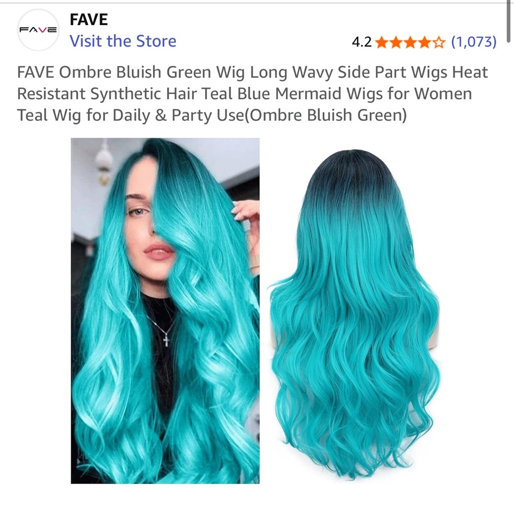 Black roots to teal wig